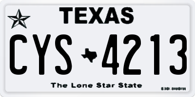 TX license plate CYS4213