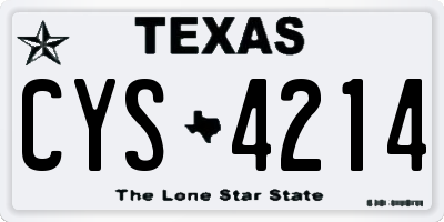 TX license plate CYS4214