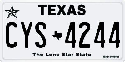 TX license plate CYS4244