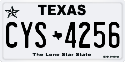 TX license plate CYS4256