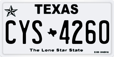 TX license plate CYS4260
