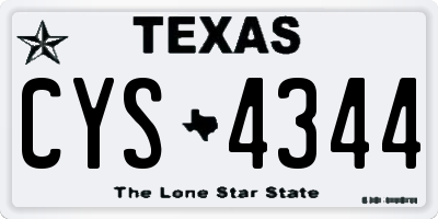 TX license plate CYS4344