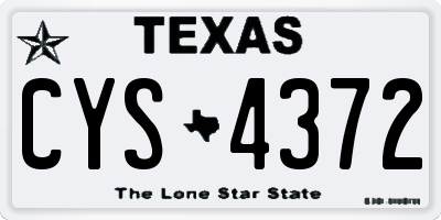 TX license plate CYS4372
