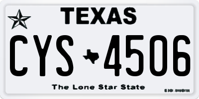 TX license plate CYS4506