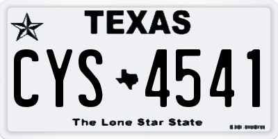 TX license plate CYS4541