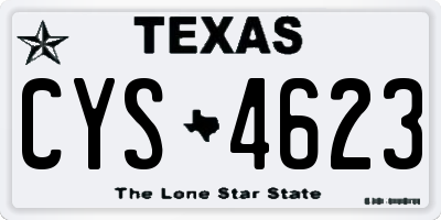 TX license plate CYS4623