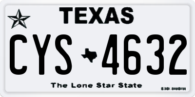 TX license plate CYS4632