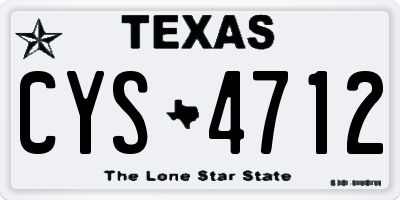TX license plate CYS4712