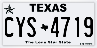 TX license plate CYS4719