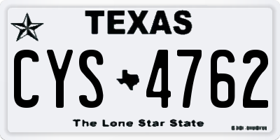 TX license plate CYS4762