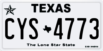 TX license plate CYS4773