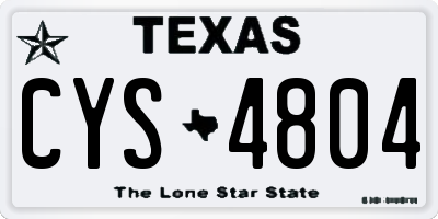 TX license plate CYS4804