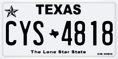TX license plate CYS4818