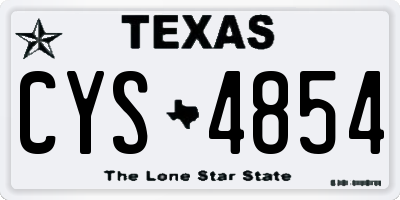 TX license plate CYS4854