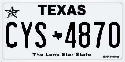 TX license plate CYS4870
