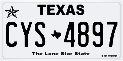 TX license plate CYS4897