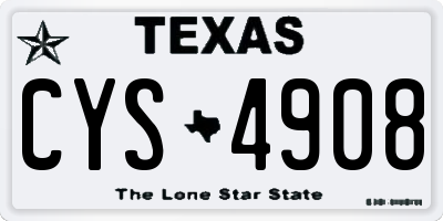 TX license plate CYS4908