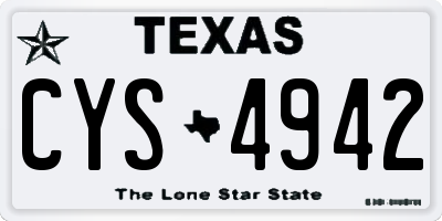 TX license plate CYS4942