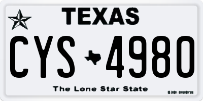 TX license plate CYS4980