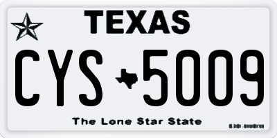 TX license plate CYS5009