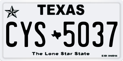 TX license plate CYS5037
