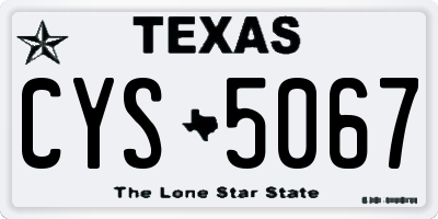 TX license plate CYS5067