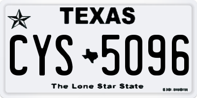 TX license plate CYS5096