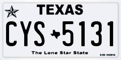 TX license plate CYS5131
