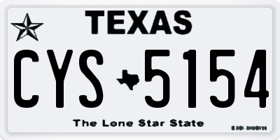 TX license plate CYS5154