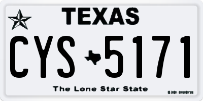 TX license plate CYS5171