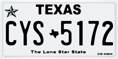 TX license plate CYS5172