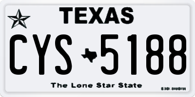TX license plate CYS5188