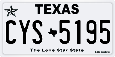TX license plate CYS5195