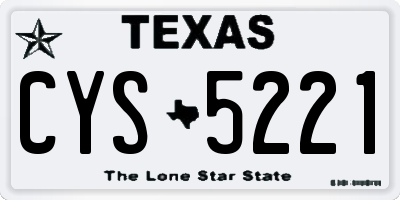TX license plate CYS5221