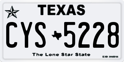 TX license plate CYS5228