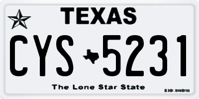 TX license plate CYS5231