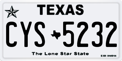 TX license plate CYS5232