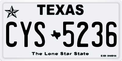 TX license plate CYS5236