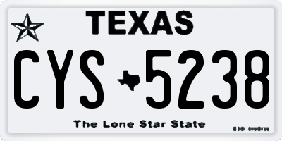 TX license plate CYS5238