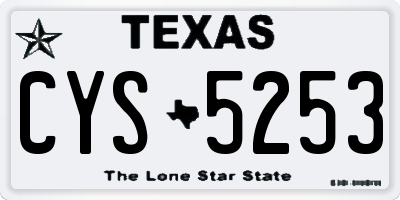 TX license plate CYS5253