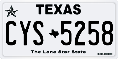 TX license plate CYS5258