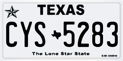 TX license plate CYS5283