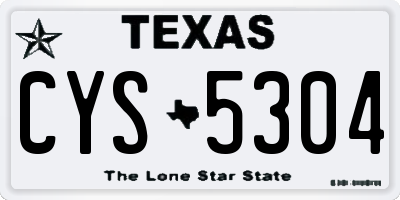 TX license plate CYS5304