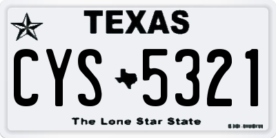 TX license plate CYS5321
