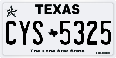 TX license plate CYS5325