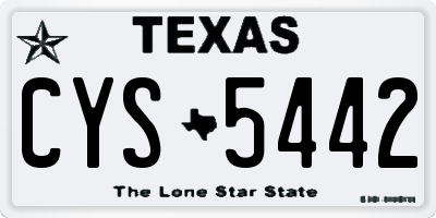 TX license plate CYS5442