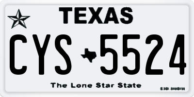 TX license plate CYS5524