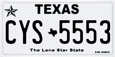 TX license plate CYS5553