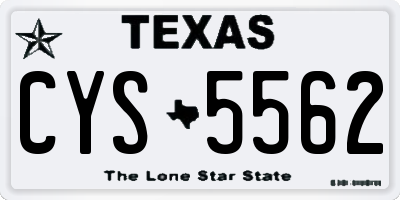 TX license plate CYS5562