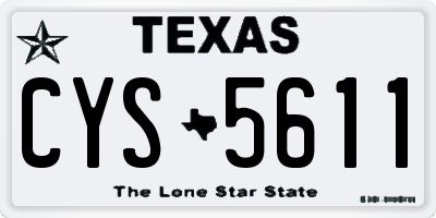 TX license plate CYS5611